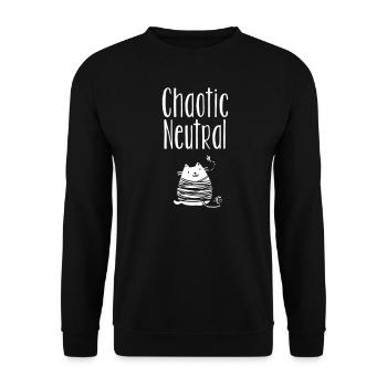 Pen and paper cat chaotic neutral - Unisex Sweatshirt - black - Front - Alina (178cm) & Michal (187cm)