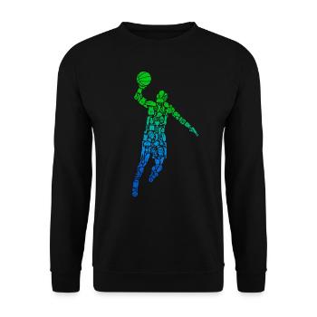 Basketballer Basketballspieler Basketball Jungen - Unisex Pullover - Schwarz - Vorne - Alina (178cm) & Michal (187cm)