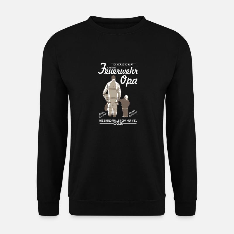 Feuerwehr Opa Geschenk Feuerwehrmann - Unisex Pullover - Schwarz