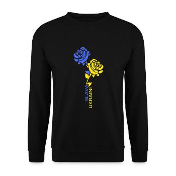 UKRAINE support Kiev Zelensky slava ukraini - Unisex Sweatshirt - black - Front - Alina (178cm) & Michal (187cm)