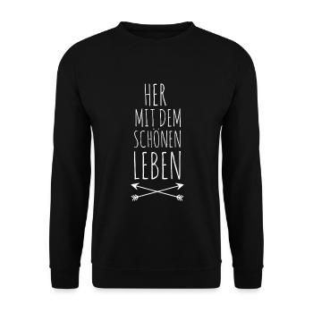 Bring on the beautiful life - gift idea - Unisex Sweatshirt - black - Front - Alina (178cm) & Michal (187cm)