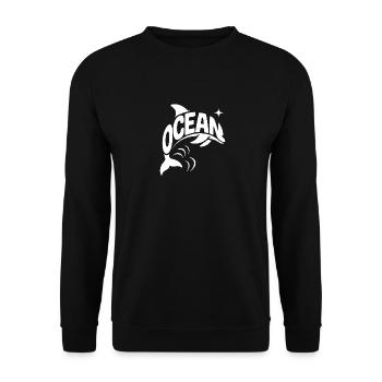 Ocean - Cool Dolphin Ocean Logo - Unisex Sweatshirt - black - Front - Alina (178cm) & Michal (187cm)