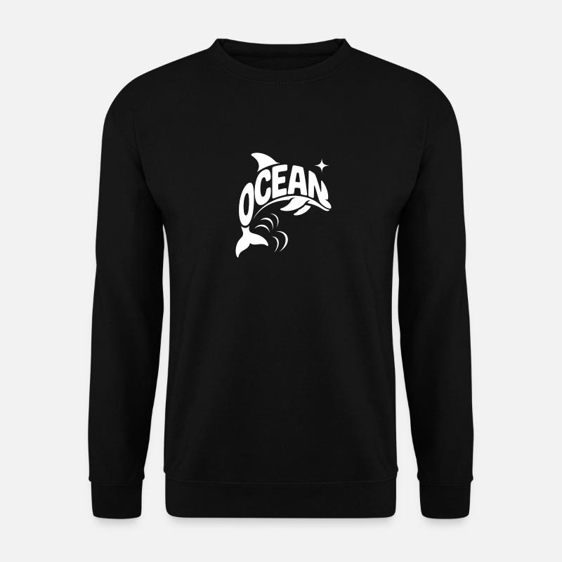 Ocean - Cooles Dolphin Ocean Logo - Unisex Pullover - Schwarz