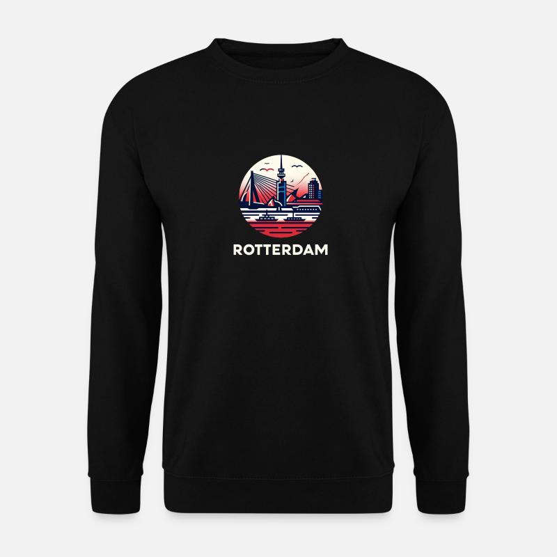 Wahrzeichen von Rotterdam - Unisex Pullover - Schwarz