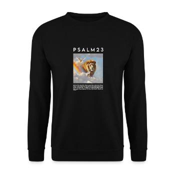 Psalm 23, Bibelvers, Jesus Christus - Unisex Pullover - Schwarz - Vorne - Alina (178cm) & Michal (187cm)