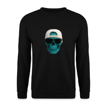 Totenkopf - Unisex Pullover - Schwarz - Vorne - Alina (178cm) & Michal (187cm)