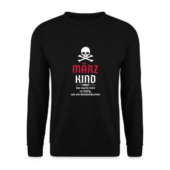 Märzkind - Sternzeichen Widder - Sternzeichen Fisc - Unisex Pullover - Schwarz - Vorne - Alina (178cm) & Michal (187cm)