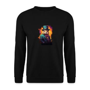 Bieber in a suit - Unisex Sweatshirt - black - Front - Alina (178cm) & Michal (187cm)