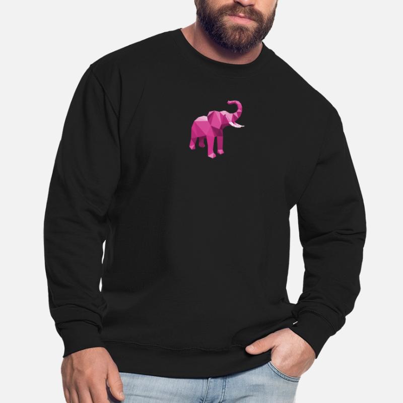 Elefant Pink mit stylischem LowPoly Effekt Unisex Pullover