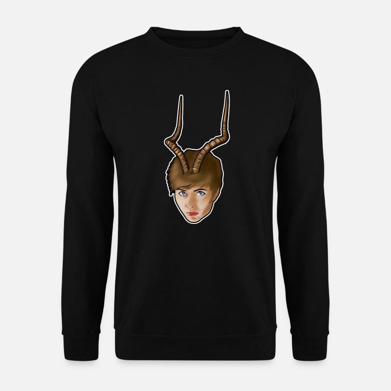 Frau mit Geweih - Unisex Pullover - Schwarz