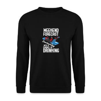 Weekend Forecast Snowboarding With A Chance Of - Unisex Pullover - Schwarz - Vorne - Alina (178cm) & Michal (187cm)