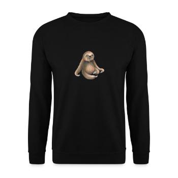 Sloth chills and relaxed brown - Unisex Sweatshirt - black - Front - Alina (178cm) & Michal (187cm)
