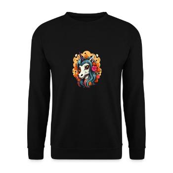 Halloween Costume Pumpkin Skeleton Horror Ghost - Unisex Sweatshirt - black - Front - Alina (178cm) & Michal (187cm)