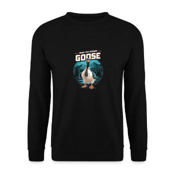 Heute bin ich eine ernsthafte Gans Dumm Lustig - Unisex Pullover - Schwarz - Vorne - Alina (178cm) & Michal (187cm)