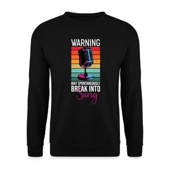 Spontan in Song Singer einbrechen - Unisex Pullover - Schwarz - Vorne - Alina (178cm) & Michal (187cm)