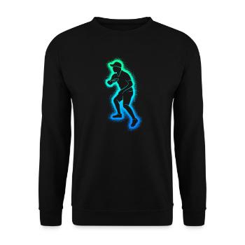 Discgolf Discgolfspieler Männer Jungen Disc Golf - Unisex Pullover - Schwarz - Vorne - Alina (178cm) & Michal (187cm)