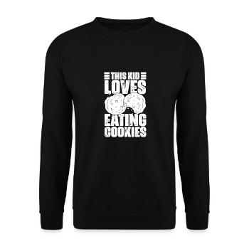 Cet enfant aime manger des biscuits drôles fans de biscuits - Sweat-shirt Unisexe - noir - Devant - Alina (178cm) & Michal (187cm)