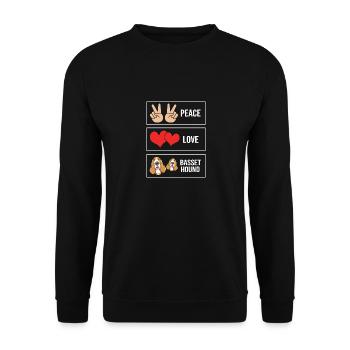 Basset Hound - Unisex Sweatshirt - black - Front - Alina (178cm) & Michal (187cm)