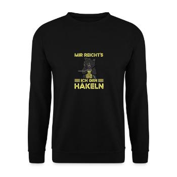 Mir Reichts Ich Geh Häkeln - Unisex Pullover - Schwarz - Vorne - Alina (178cm) & Michal (187cm)