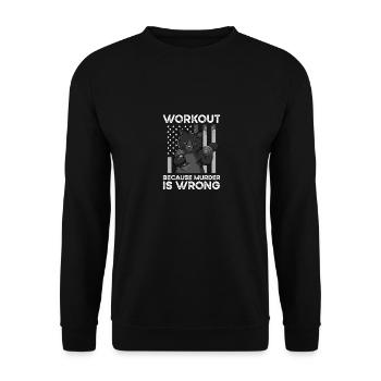 Workout Becaus Murder Is Wrong - Sweat-shirt Unisexe - noir - Devant - Alina (178cm) & Michal (187cm)