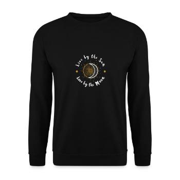 Live By The Sun Love By The Moon - Sweat-shirt Unisexe - noir - Devant - Alina (178cm) & Michal (187cm)