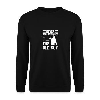 Ne sous-estimez jamais le Old Guy Disc Golf - Sweat-shirt Unisexe - noir - Devant - Alina (178cm) & Michal (187cm)