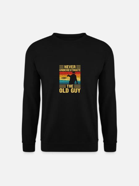 Never Underestimate The Old Guy Disc Golf Vintage - Unisex Sweatshirt - black