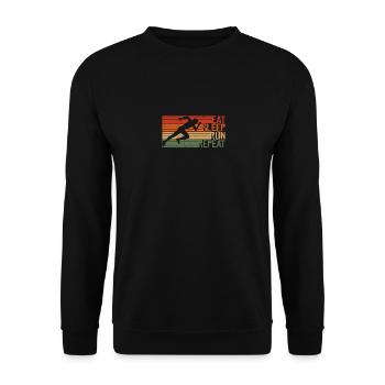 Eat Sleep Run Repeat Vintage Retro - Unisex Sweatshirt - black - Front - Alina (178cm) & Michal (187cm)