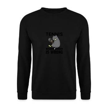 Tennis Because Murder Is Wrong Katze - Unisex Pullover - Schwarz - Vorne - Alina (178cm) & Michal (187cm)