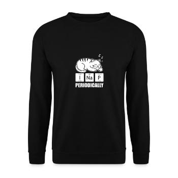 I Nap Periodically - Funny Science Cat Katze - Unisex Sweatshirt - black - Front - Alina (178cm) & Michal (187cm)