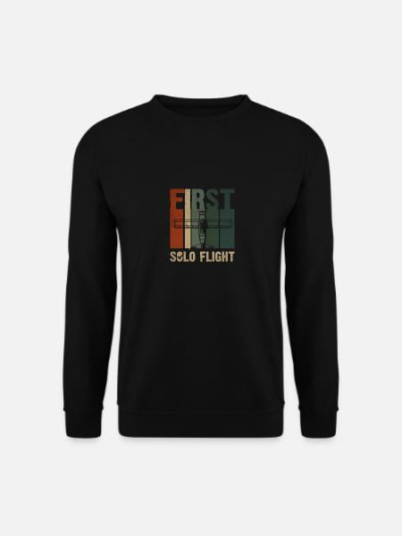 Pilot Erster Flug Flugzeug Führerschein - Unisex Pullover - Schwarz