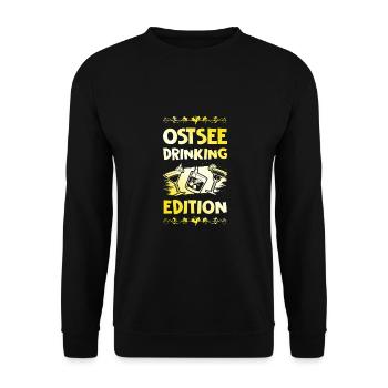 Ostsee Drinking Spruch - Unisex Pullover - Schwarz - Vorne - Alina (178cm) & Michal (187cm)