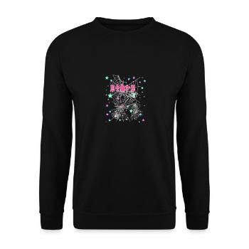étoiles, araignée, graffiti, toile d’araignée, étoile - Sweat-shirt Unisexe - noir - Devant - Alina (178cm) & Michal (187cm)