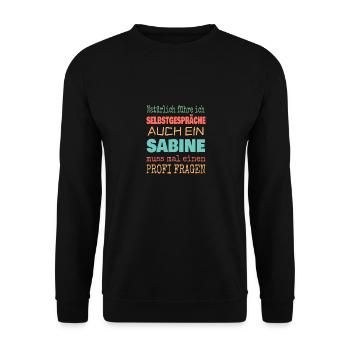 Sabine - Unisex Pullover - Schwarz - Vorne - Alina (178cm) & Michal (187cm)