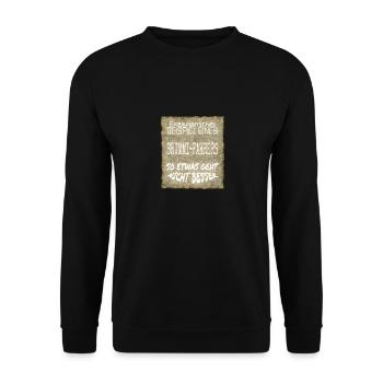 Exemplarischer Brummi Fahrer LKW Geht nicht besser - Unisex Pullover - Schwarz - Vorne - Alina (178cm) & Michal (187cm)