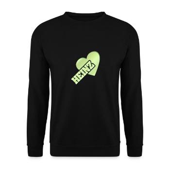 Liebe für Heinz Gold Love - Unisex Pullover - Schwarz - Vorne - Alina (178cm) & Michal (187cm)