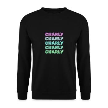 First name Charly - Unisex Sweatshirt - black - Front - Alina (178cm) & Michal (187cm)