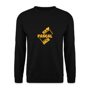 Geschenk für Pascal - Unisex Pullover - Schwarz - Vorne - Alina (178cm) & Michal (187cm)