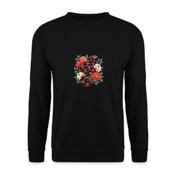 Happy Lunar New Year 2025 Year of The Snake - Unisex Sweatshirt - black - Front - Alina (178cm) & Michal (187cm)