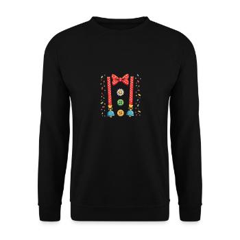Faschingskostüm Damen & Männer Clown Karneval - Unisex Pullover - Schwarz - Vorne - Alina (178cm) & Michal (187cm)