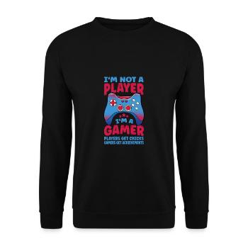Joueur Je ne suis pas un joueur Je suis un joueur Zocken Gaming - Sweat-shirt Unisexe - noir - Devant - Alina (178cm) & Michal (187cm)