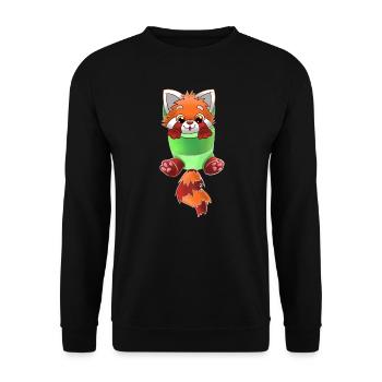 Red Panda Baby Sling - Unisex Sweatshirt - black - Front - Alina (178cm) & Michal (187cm)