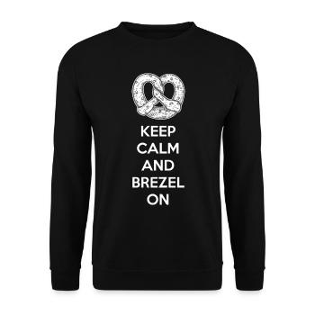 Brezeln Spruch Brezel Bäckerei Bäcker Keep Calm - Unisex Pullover - Schwarz - Vorne - Alina (178cm) & Michal (187cm)