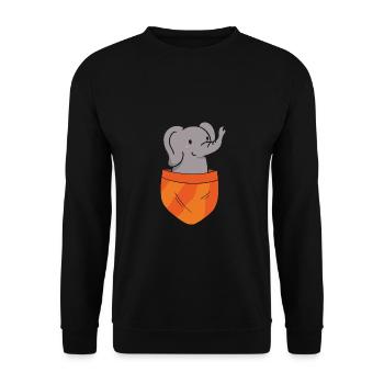 Funny Elephant Elephant Zoo Animal Fun Lover - Unisex Sweatshirt - black - Front - Alina (178cm) & Michal (187cm)