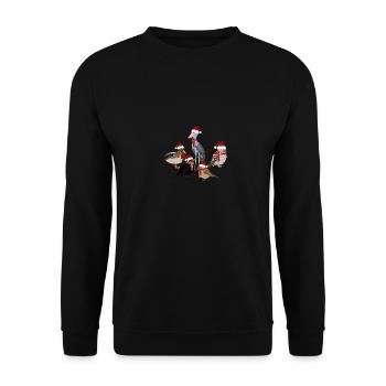 Birds Christmas Bird Beanie Scarf Bird Lover - Unisex Sweatshirt - black - Front - Alina (178cm) & Michal (187cm)
