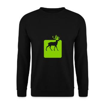 cerf eligogne forêt animal - Sweat-shirt Unisexe - noir - Devant - Alina (178cm) & Michal (187cm)