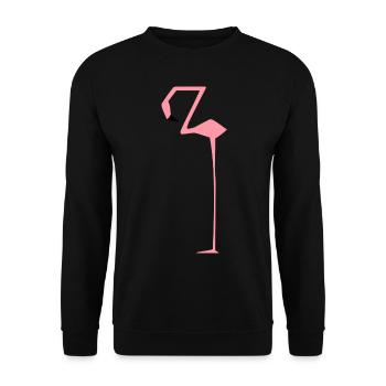 Flamingo eckig kantig rechtwinklig lang Geschenk - Unisex Pullover - Schwarz - Vorne - Alina (178cm) & Michal (187cm)