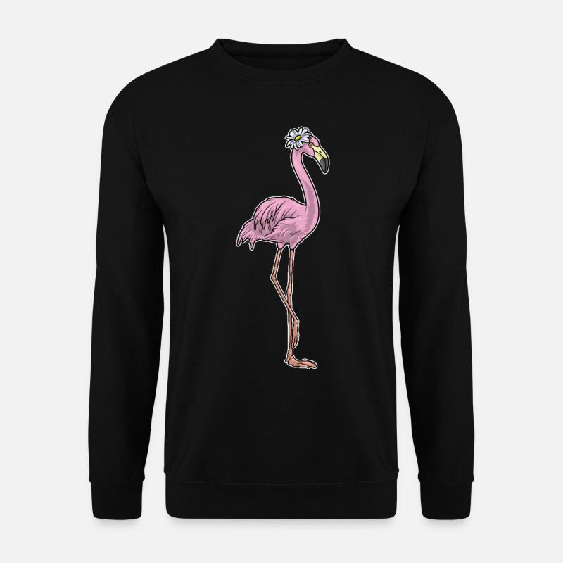 Flamingo Daisy Flowers - Unisex Sweatshirt - black
