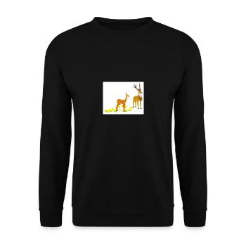 Chevreuils et cerfs - Sweat-shirt Unisexe - noir - Devant - Alina (178cm) & Michal (187cm)