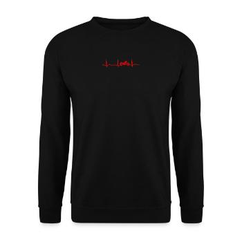 ECG HEARTBEAT CHOPPER BIKE MOTORCYCLE Red - Unisex Sweatshirt - black - Front - Alina (178cm) & Michal (187cm)
